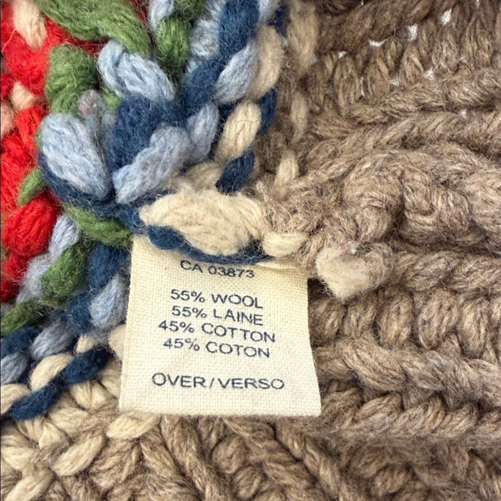 Y2K American Eagle Chunky Hand Knit Multicolor Sweater Size Medium - Picture 6 of 7